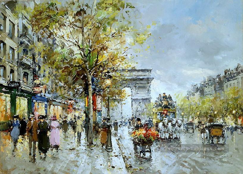 yxj053fD impressionnisme scène de rue Paris Peintures à l'huile